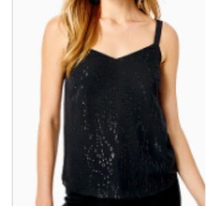 Lillly Pulitzer Nadia Black Silk Cami Size Small NWT